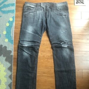 Balmain Distressed Biker Jeans - Pristine - 36